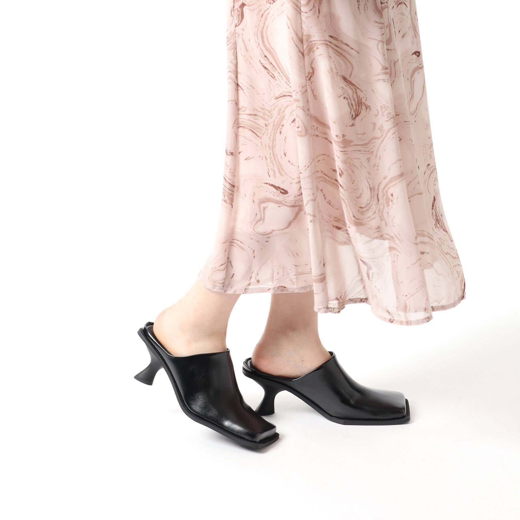 ESPERANZA「スクエアトゥ変形ヒールミュール」|サンダル|