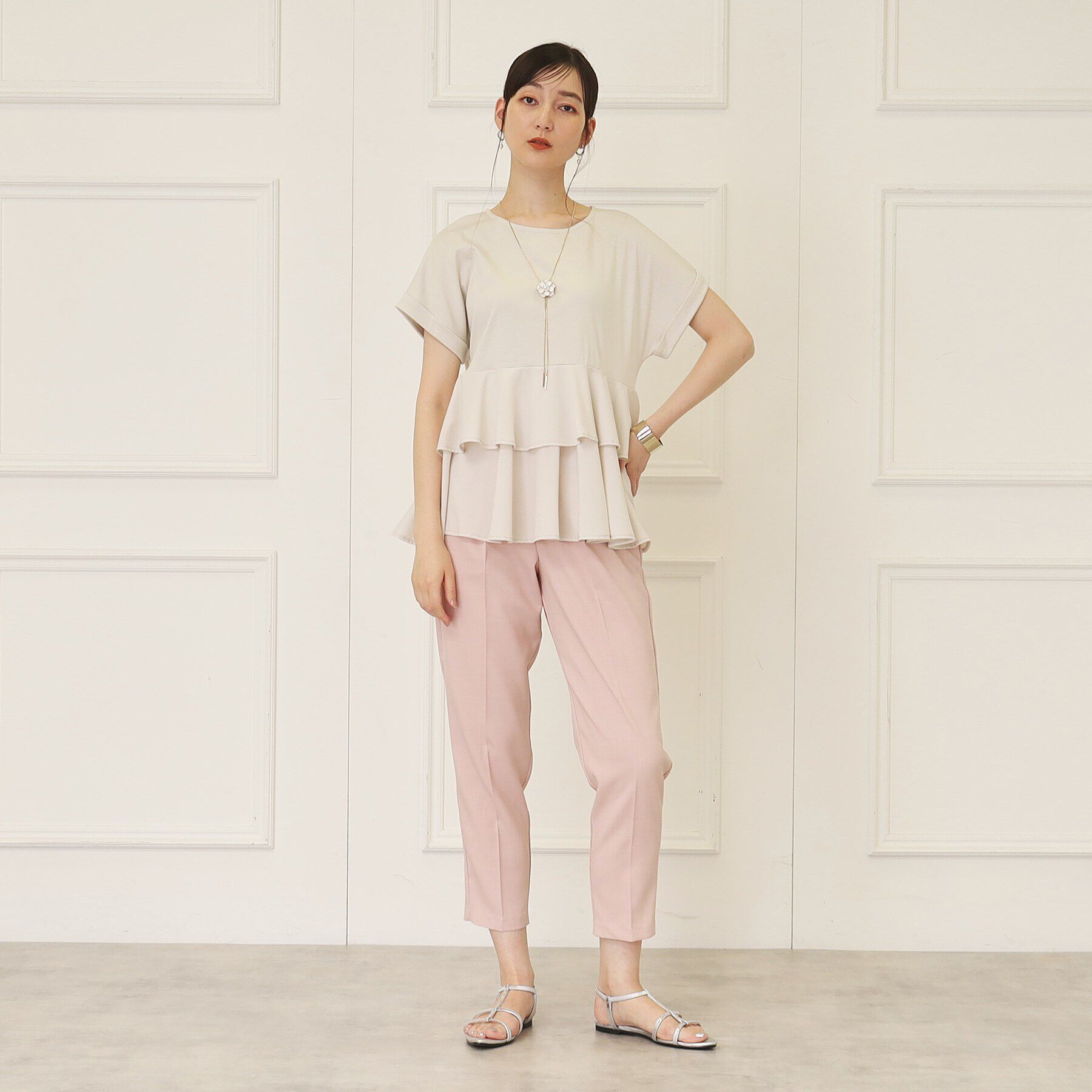 SunaUna「【接触冷感／体系カバー】ティアードチュニックプルオーバー」|Tシャツ・カットソー|