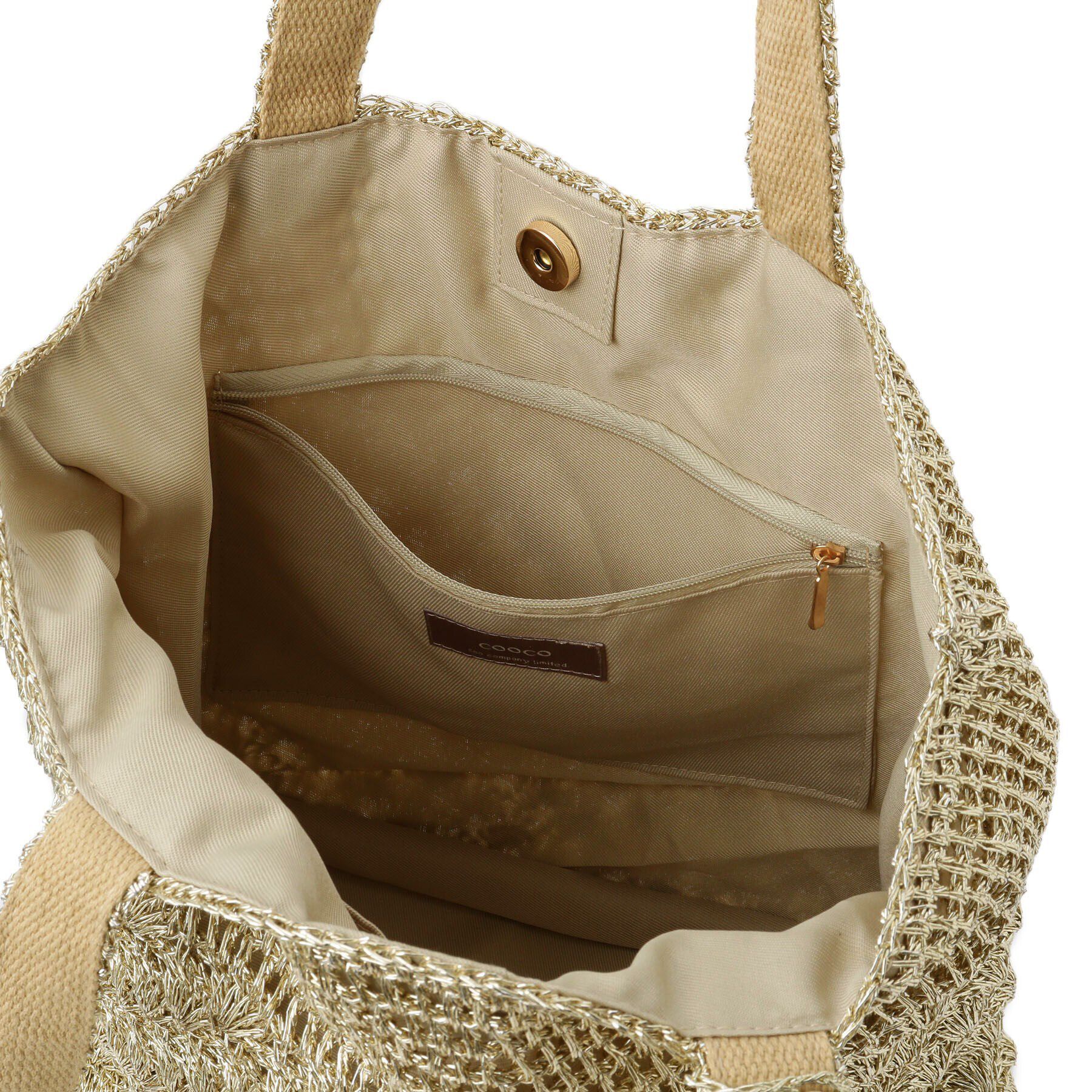 SunaUna「【こなれ見え！／肩掛け可能／軽量】メタリックトートバッグ」|トートバッグ|