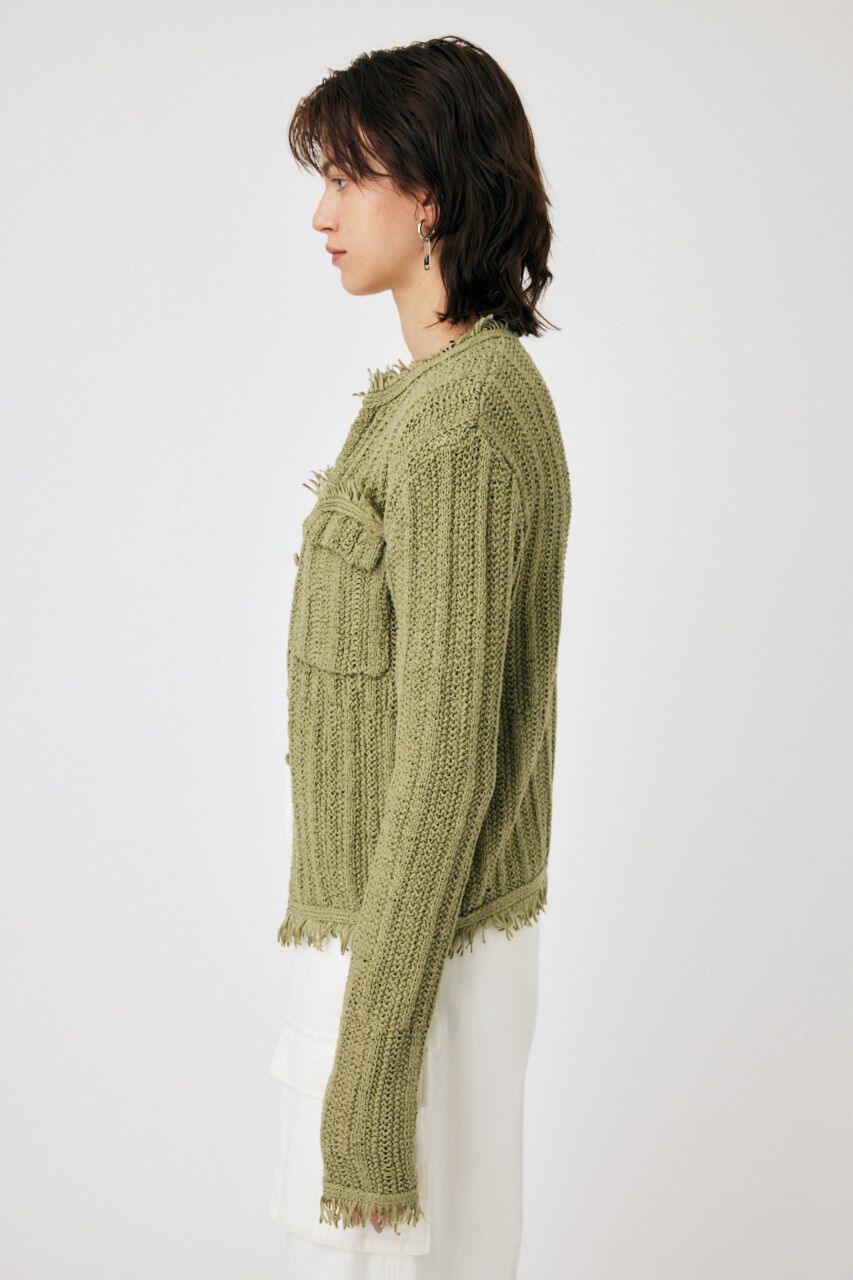 MOUSSY「FRINGE KNIT カーディガン」|カーディガン|