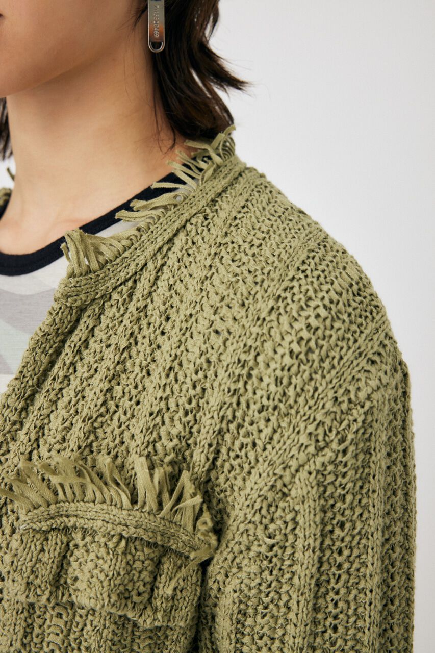 MOUSSY「FRINGE KNIT カーディガン」|カーディガン|