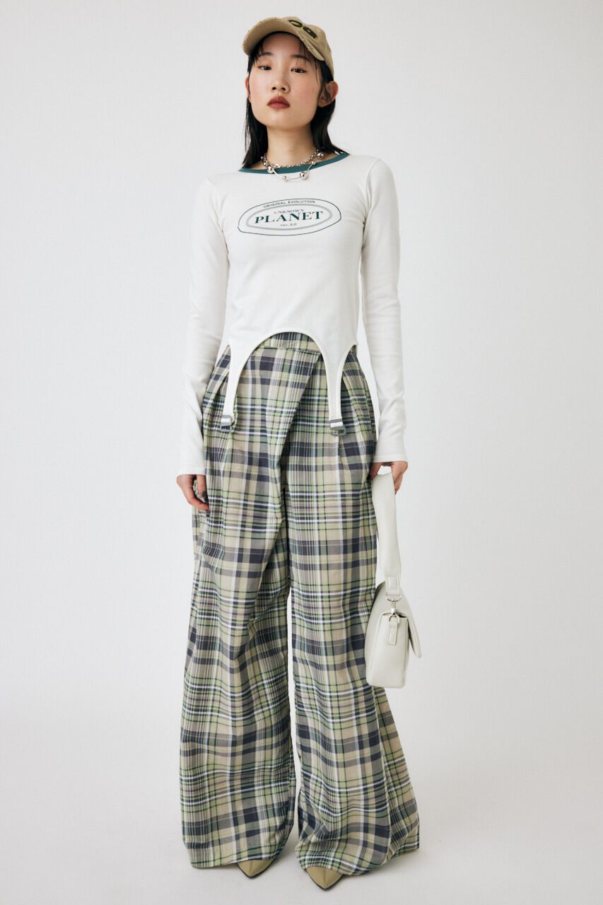 MOUSSY「GARTER DETAIL PRINT LS Tシャツ」|Tシャツ・カットソー|