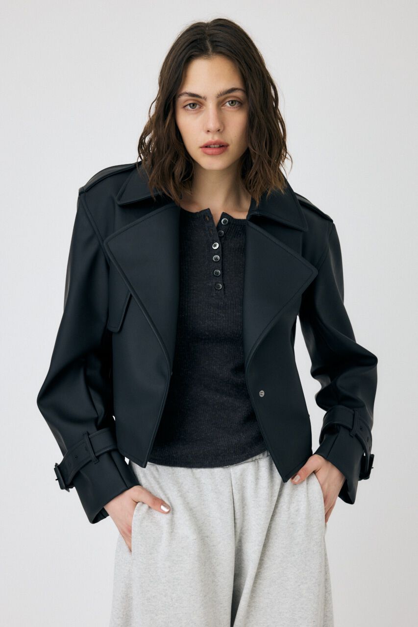 MOUSSY「F/LEATHER SHORT トレンチジャケット」|その他|