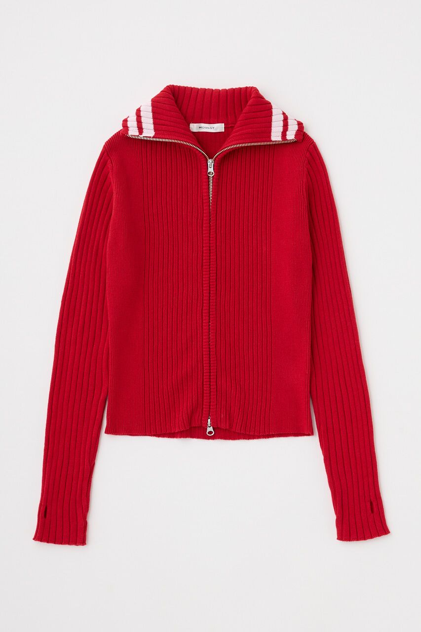 MOUSSY「ZIP UP INSIDE LINE ニット」|ニット・セーター|
