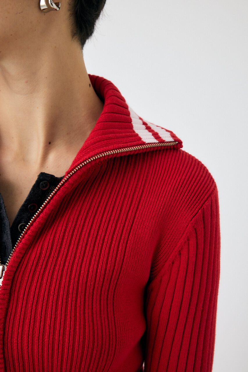 MOUSSY「ZIP UP INSIDE LINE ニット」|ニット・セーター|