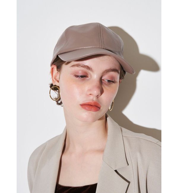 ELENDEEK「FAKE LEATHER CAP」|キャップ・キャスケット|モカ