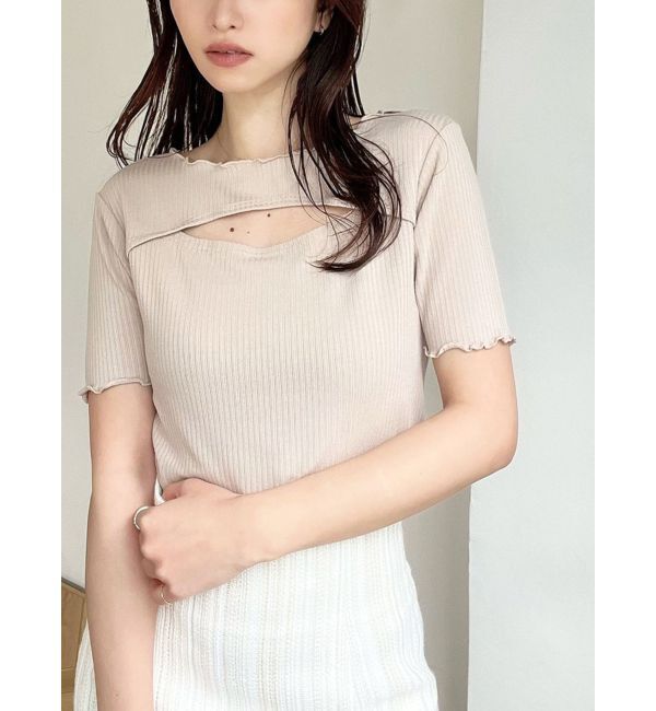 RESEXXY「バストオープンカットトップス」|Tシャツ・カットソー|ベージュ