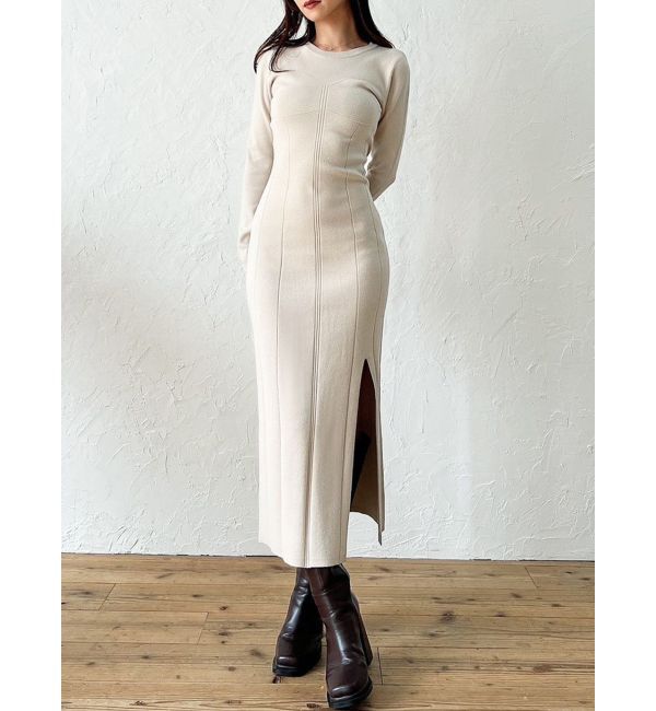 RESEXXY「コルセットパターンニットワンピース」|ワンピース|アイボリー