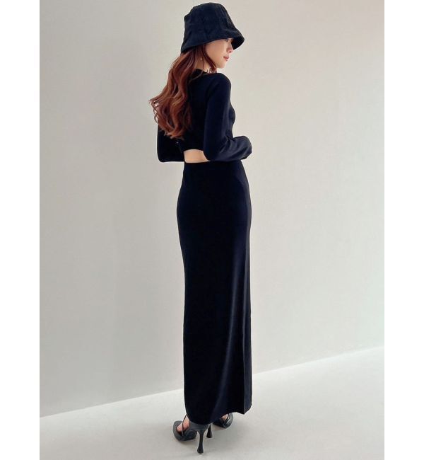 RESEXXY「コルセットパターンニットワンピース」|ワンピース|ブラック