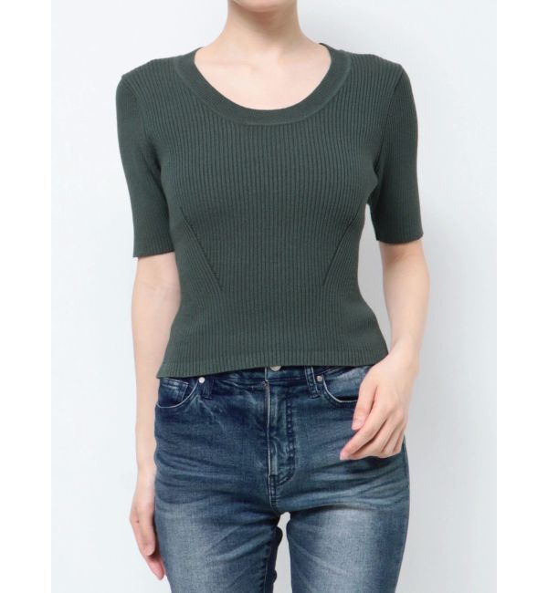 RESEXXY「ラウンドネックリブニットトップス」|ニット・セーター|