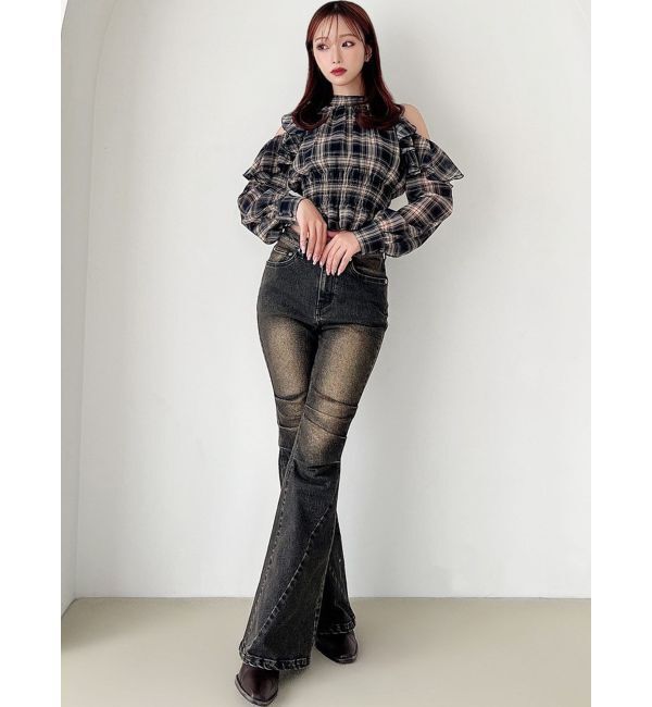 RESEXXY「ニーズタックデニムパンツ」|デニム|