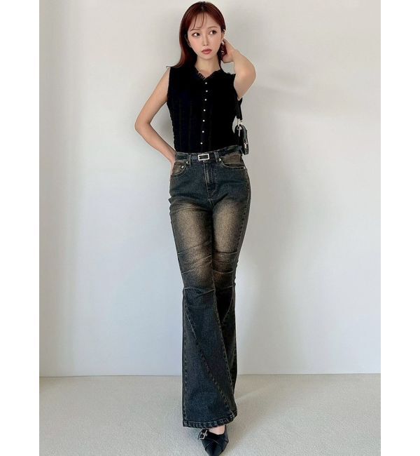 RESEXXY「ニーズタックデニムパンツ」|デニム|