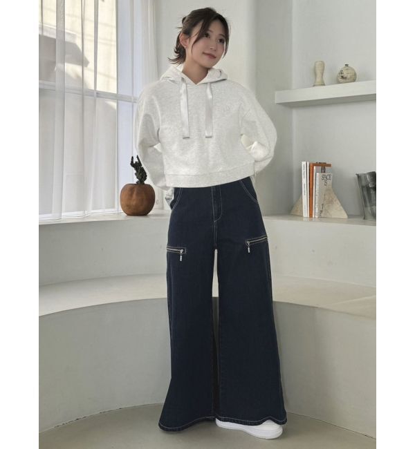 dazzlin「【CALNAMURコラボ】ロゴショートフーディ」|スウェット・ジャージ|