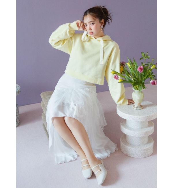 dazzlin「【CALNAMURコラボ】ロゴショートフーディ」|スウェット・ジャージ|