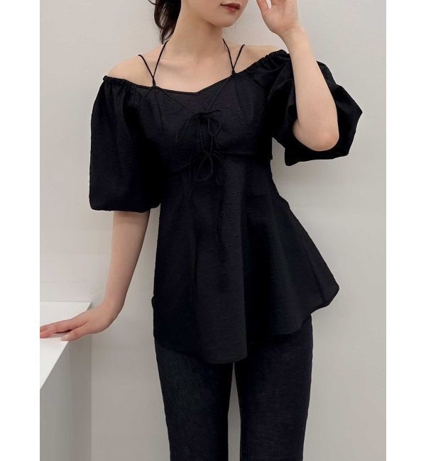 dazzlin「【SETUP】ビスチェレイヤードペプラムブラウス※セットアップ対応」|シャツ・ブラウス|ブラック