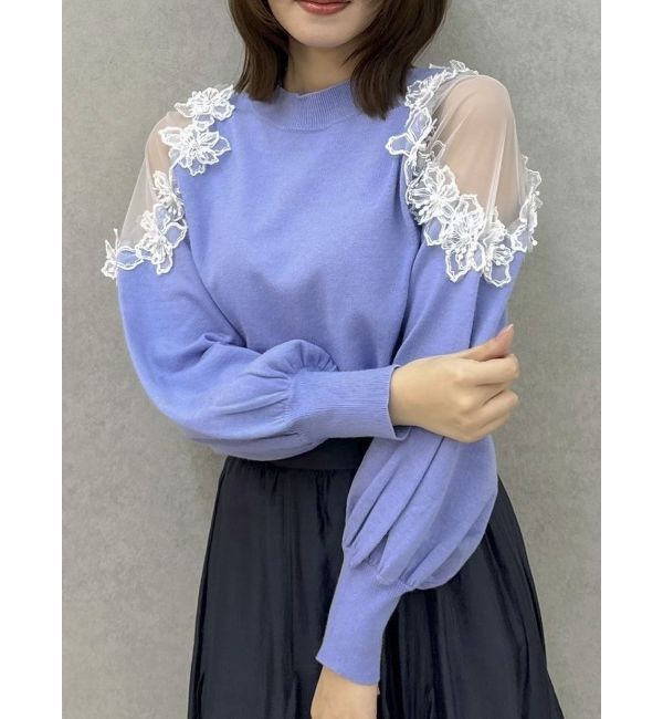 dazzlin「ショルダーフラワーニットプルオーバー」|ニット・セーター|