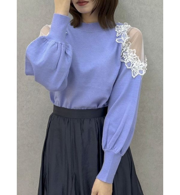 dazzlin「ショルダーフラワーニットプルオーバー」|ニット・セーター|