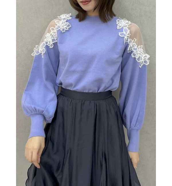 dazzlin「ショルダーフラワーニットプルオーバー」|ニット・セーター|