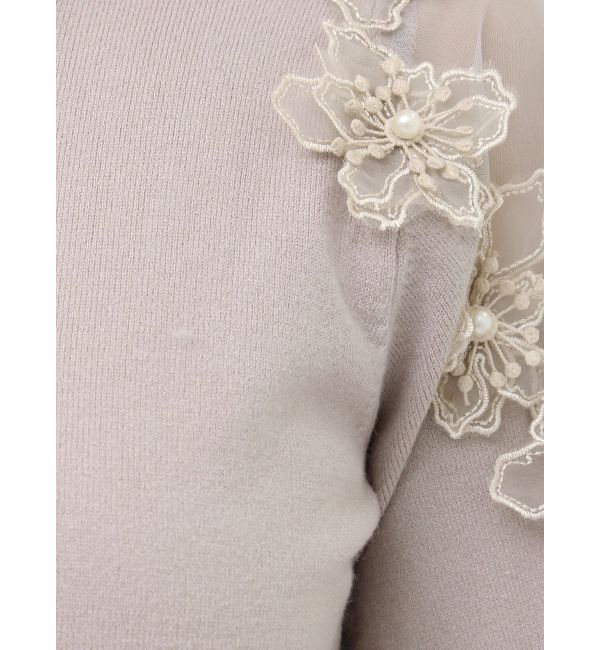 dazzlin「ショルダーフラワーニットプルオーバー」|ニット・セーター|