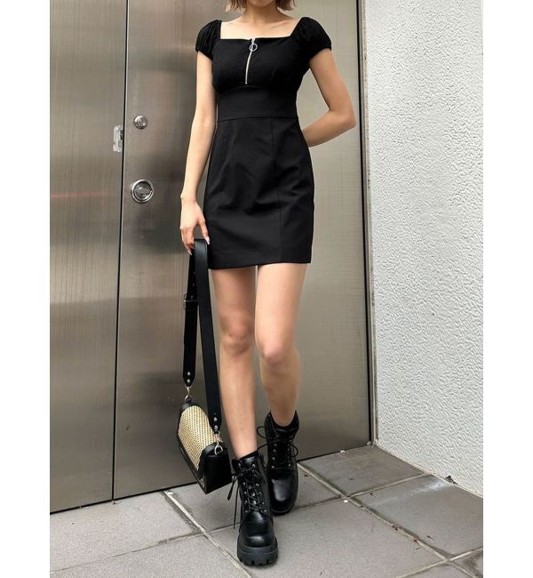 EMODA「ミニパフジップワンピース」|ワンピース|