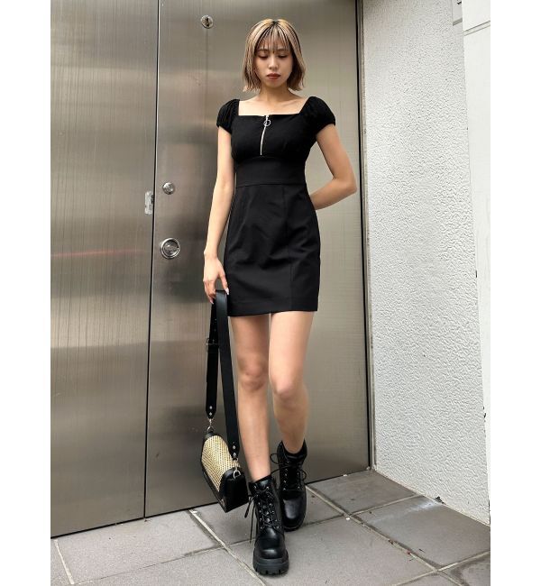 EMODA「ミニパフジップワンピース」|ワンピース|