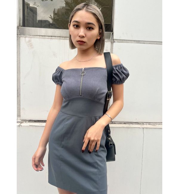 EMODA「ミニパフジップワンピース」|ワンピース|