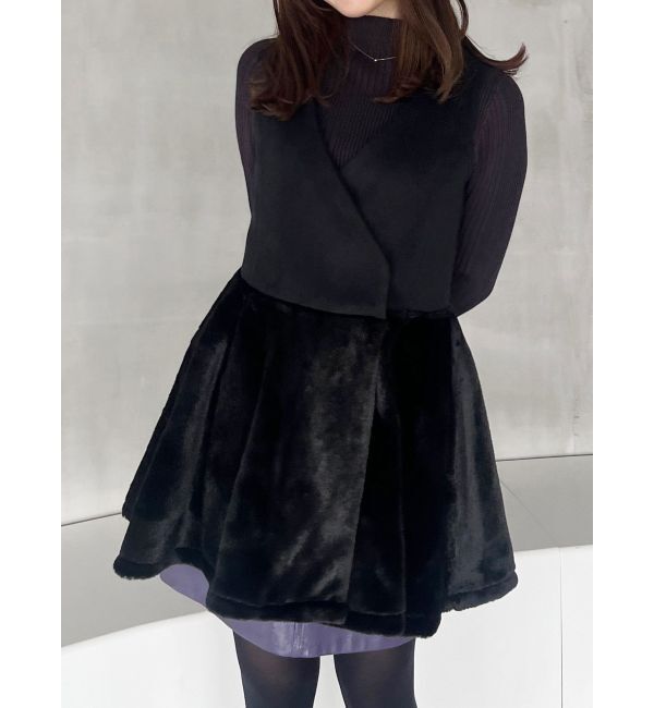 MERCURYDUO「ファージャンスカミニワンピース」|ワンピース|ブラック