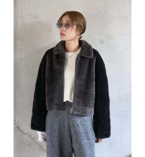 Ungrid「ボアバイカラーブルゾン」|ブルゾン・スタジャン|