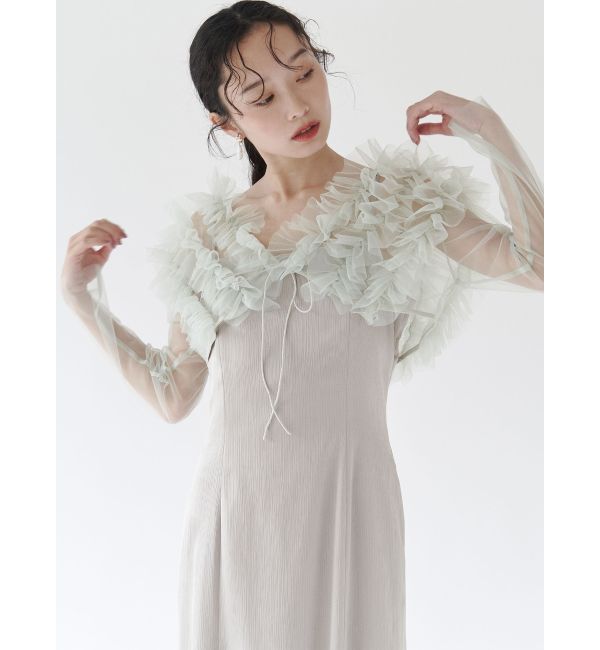 LAGUNAMOON「LADYチュールボレロキャミワンピース」|ワンピース|ミントグリーン