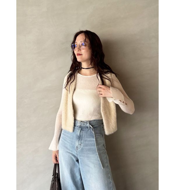 LAGUNAMOON「ミニシャギーニットベスト」|ベスト・ジレ|