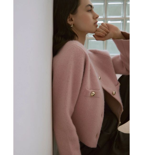 LAGUNAMOON「CHNラクーンニットジャケット」|カーディガン|ピンク