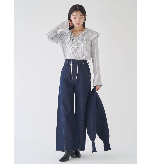 LAGUNAMOON「ワイドフレアデニムパンツ」|デニム|
