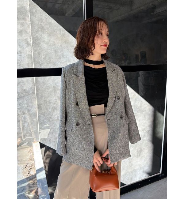 LAGUNAMOON「ツイードダブルテーラードジャケット」|テーラードジャケット|