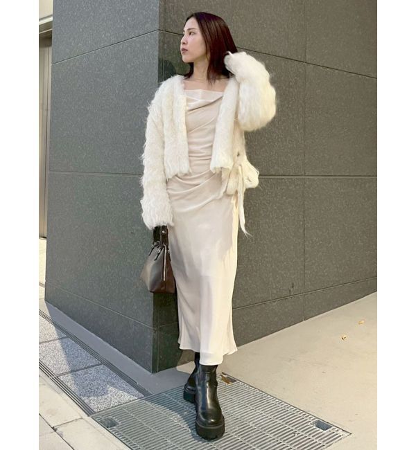 LAGUNAMOON「ファーライクニットカーデセットナローキャミワンピース」|ワンピース|