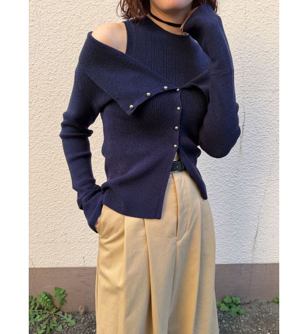 LAGUNAMOON「オフショルニットアンサンブル」|ニット・セーター|ネイビー