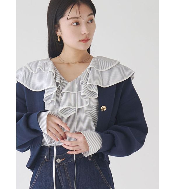 LAGUNAMOON「フォルムニットカーディガン」|カーディガン|ネイビー