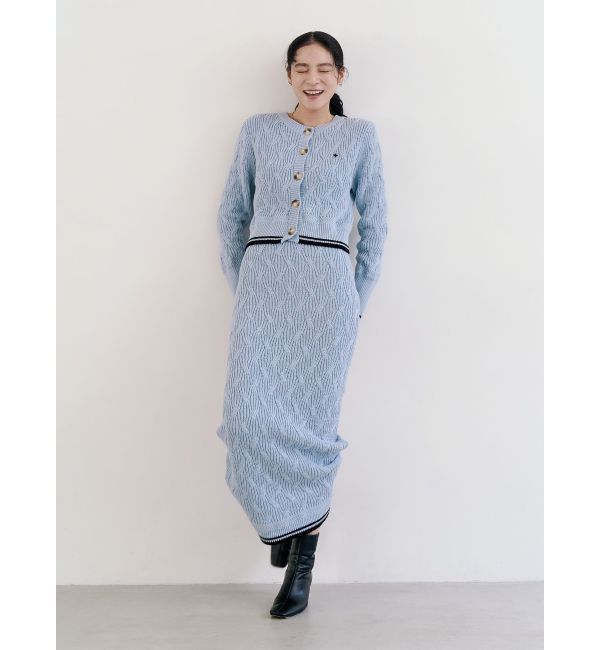 LAGUNAMOON「【POLO BCSコラボ】コットンケーブルニットカーディガンスカートセットアップ」|ワンピース|
