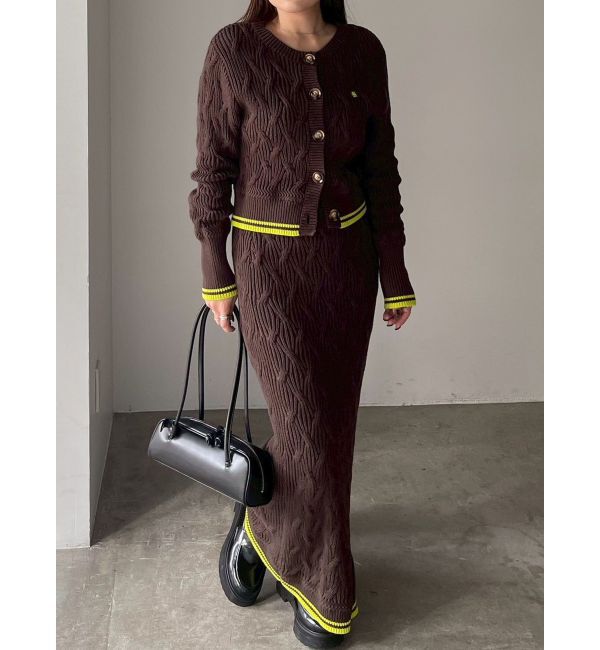 LAGUNAMOON「【POLO BCSコラボ】コットンケーブルニットカーディガンスカートセットアップ」|ワンピース|