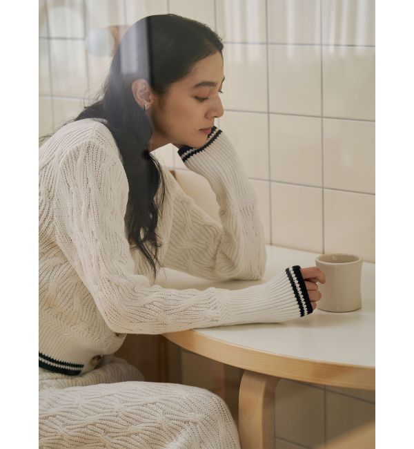 LAGUNAMOON「【POLO BCSコラボ】コットンケーブルニットカーディガンスカートセットアップ」|ワンピース|