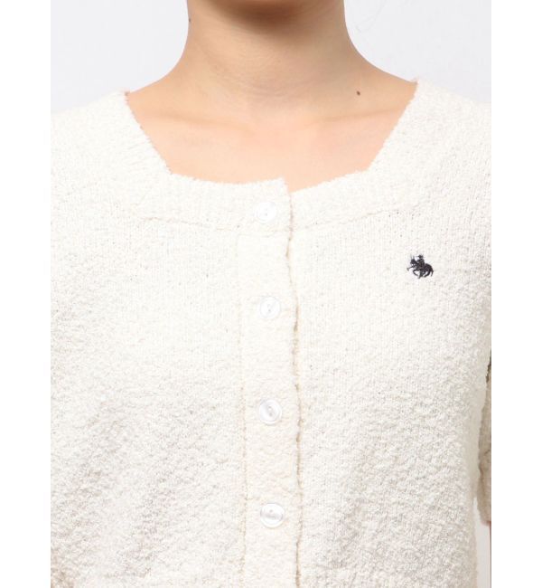 LAGUNAMOON「【POLO BCSコラボ】ブークレヤーンハーフスリーブコンパクトニットカーディガン」|ニット・セーター|