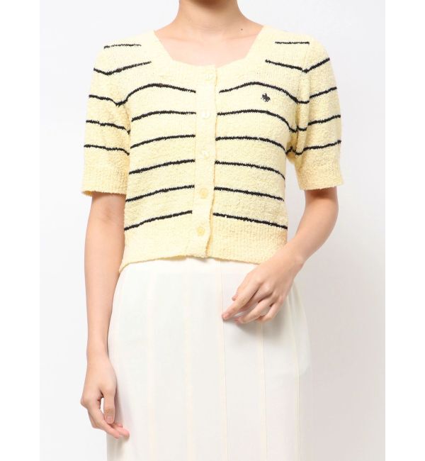 LAGUNAMOON「【POLO BCSコラボ】ブークレヤーンハーフスリーブコンパクトニットカーディガン」|ニット・セーター|