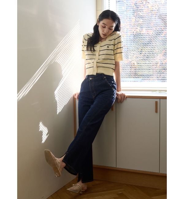 LAGUNAMOON「【POLO BCSコラボ】ブークレヤーンハーフスリーブコンパクトニットカーディガン」|ニット・セーター|