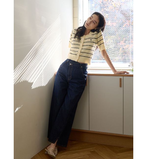 LAGUNAMOON「【POLO BCSコラボ】ブークレヤーンハーフスリーブコンパクトニットカーディガン」|ニット・セーター|