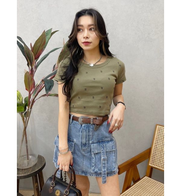 EVRIS「カーゴベルトデニムミニスカート」|スカート|