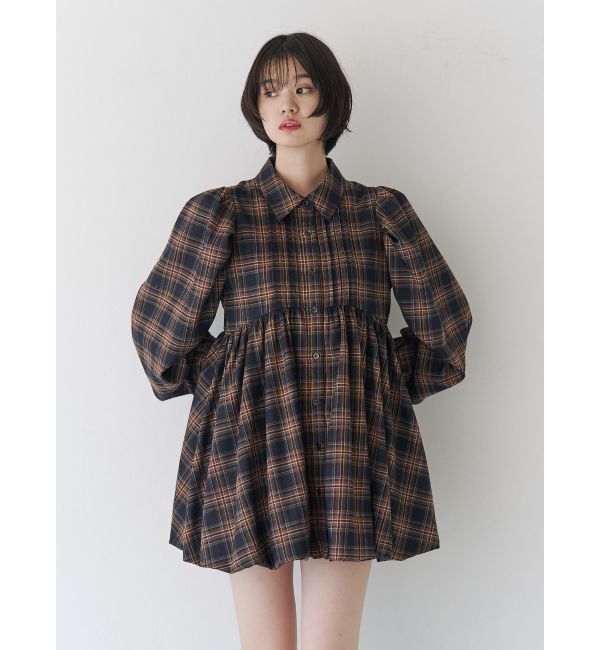 jouetie「シャツカラーバルーンミニワンピース」|ワンピース|