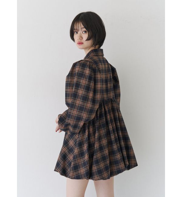 jouetie「シャツカラーバルーンミニワンピース」|ワンピース|