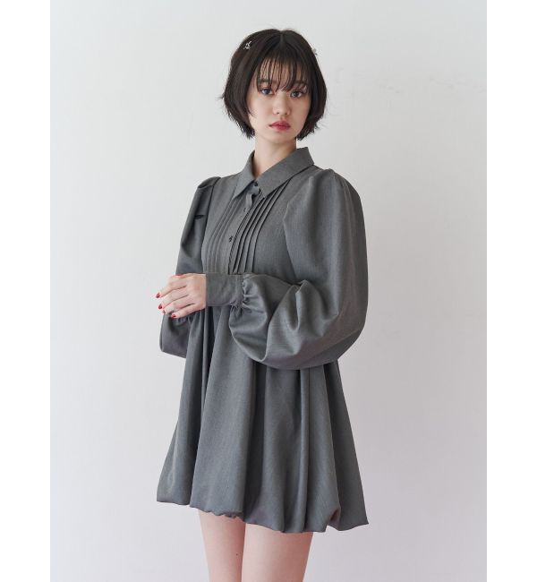 jouetie「シャツカラーバルーンミニワンピース」|ワンピース|