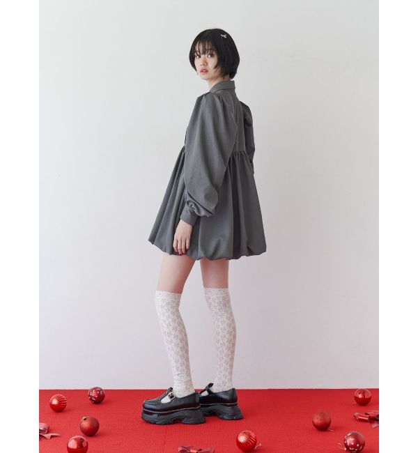 jouetie「シャツカラーバルーンミニワンピース」|ワンピース|