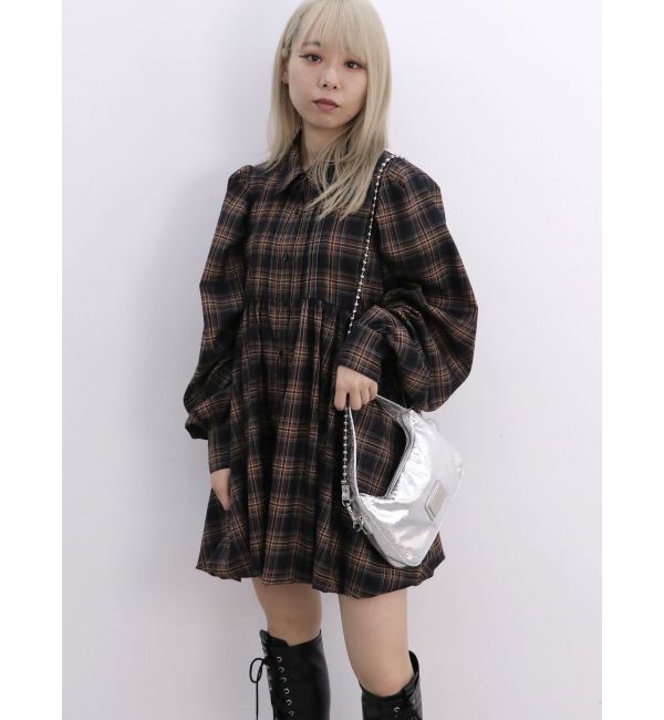 jouetie「シャツカラーバルーンミニワンピース」|ワンピース|