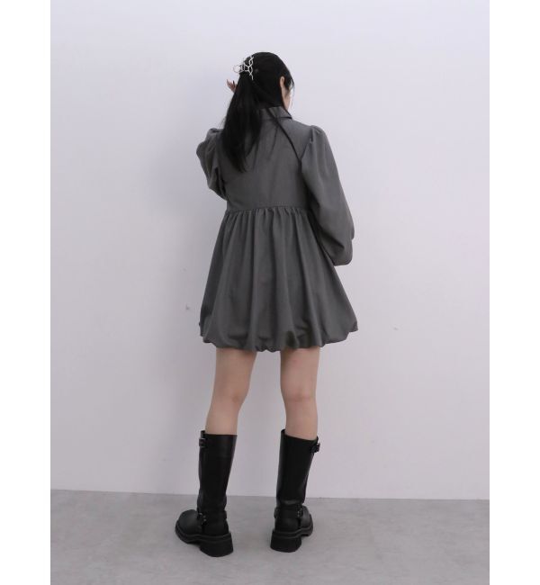 jouetie「シャツカラーバルーンミニワンピース」|ワンピース|